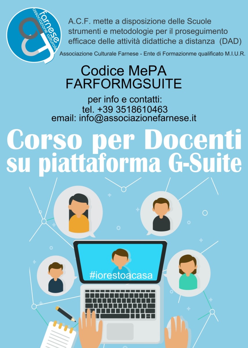 Corso in videoconferenza per l’implementazione di Google Suite for Education